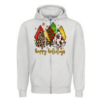 Dove Grey happy holidays with christmas tree Zipper Hoodie - MaliasSmallBusiness