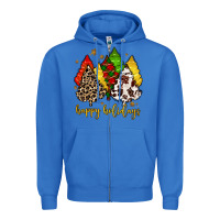 True Royal happy holidays with christmas tree Zipper Hoodie - MaliasSmallBusiness