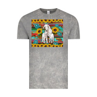 Cloud Rock goats mom and baby sunflowers gemstones serape leopard glitter wooden Vintage Tee - Artiststas