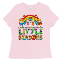 Bubblegum Pink i love my job for all the little reasons Ladies Tee - texasbilliewilder