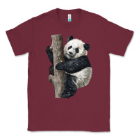 Burgundy Giant Panda Classic Tee - LillyAllenDesigns