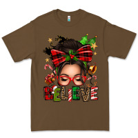 Cacao christmas believe afro messy bun Premium Tee - texasbilliewilder
