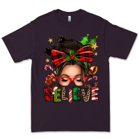 Plum christmas believe afro messy bun Premium Tee - texasbilliewilder