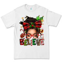 White christmas believe afro messy bun Premium Tee - texasbilliewilder