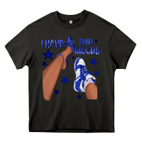 Asphalt I Have Two Moods Royal Blue Sneakers Afro Girl Heavy Core Tee - texasbilliewilder