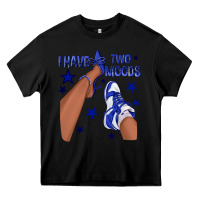 Black I Have Two Moods Royal Blue Sneakers Afro Girl Heavy Core Tee - texasbilliewilder
