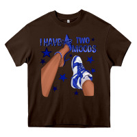 Chocolate Brown I Have Two Moods Royal Blue Sneakers Afro Girl Heavy Core Tee - texasbilliewilder
