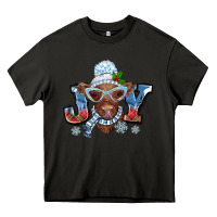 Asphalt Christmas snow cow joy Heavy Core Tee - BarkalooDesign