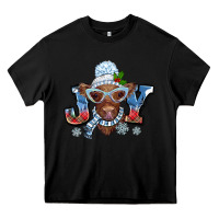 Black Christmas snow cow joy Heavy Core Tee - BarkalooDesign