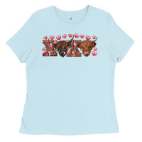 Baby Blue xoxo highland cows Ladies Tee - RanaPortraitStore
