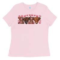 Bubblegum Pink xoxo highland cows Ladies Tee - RanaPortraitStore