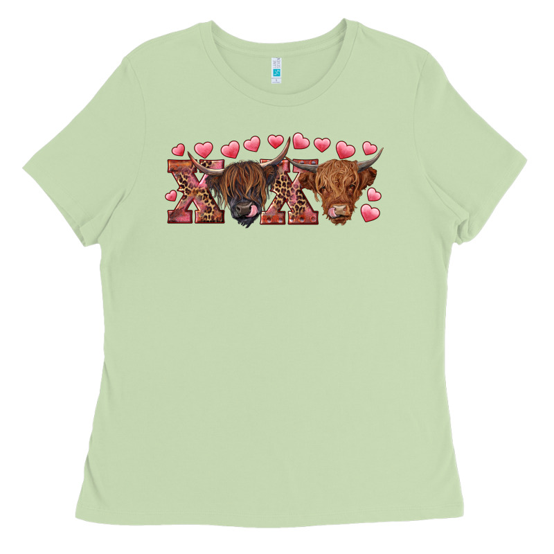 Xoxo Highland Cows Ladies Tee by RanaPortraitStore | Teevron