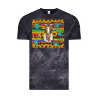 Cloud Black goat sunflowers gemstones serape leopard glitter Vintage Tee - Artiststas