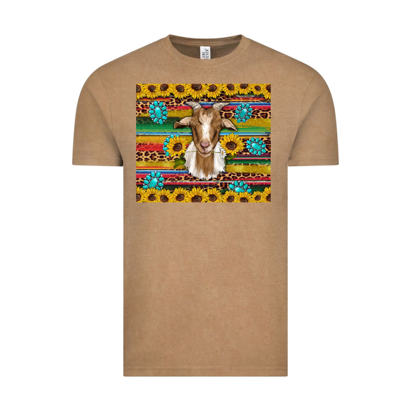 Goat Sunflowers Gemstones Serape Leopard Glitter Vintage Tee by Artiststas | Teevron