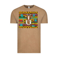 Vintage Coffee goat sunflowers gemstones serape leopard glitter Vintage Tee - Artiststas