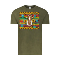 Vintage Olive goat sunflowers gemstones serape leopard glitter Vintage Tee - Artiststas