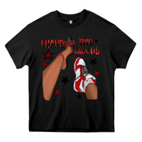 Black I Have Two Moods Black and Red Sneakers Afro Girl Heavy Core Tee - texasbilliewilder
