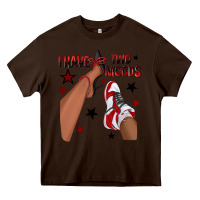 Chocolate Brown I Have Two Moods Black and Red Sneakers Afro Girl Heavy Core Tee - texasbilliewilder