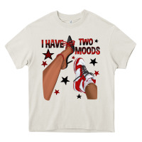 Cream I Have Two Moods Black and Red Sneakers Afro Girl Heavy Core Tee - texasbilliewilder