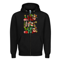 Black ho ho ho reindeer Zipper Hoodie - MaliasSmallBusiness