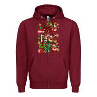 Burgundy ho ho ho reindeer Zipper Hoodie - MaliasSmallBusiness