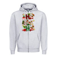 Heather Grey ho ho ho reindeer Zipper Hoodie - MaliasSmallBusiness