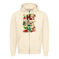 Sandshell ho ho ho reindeer Zipper Hoodie - MaliasSmallBusiness