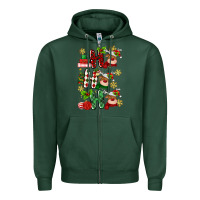 Sports Green ho ho ho reindeer Zipper Hoodie - MaliasSmallBusiness