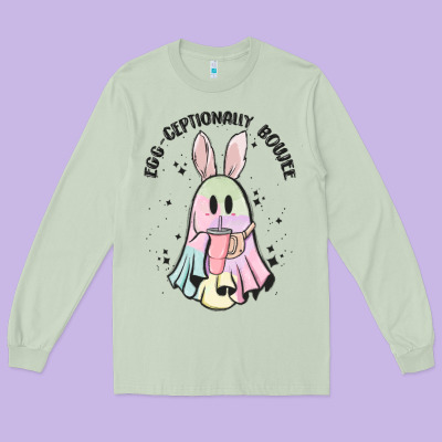 Egg Ceptionally Boujee Long Sleeve Tee Designed By Maliassmallbusiness