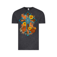 Vintage Black thanksgiving cross pumpkin sunflower Vintage Tee - AdoDesignShop