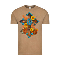 Vintage Coffee thanksgiving cross pumpkin sunflower Vintage Tee - AdoDesignShop