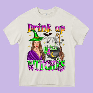 Drink Up Witches Heavy Core Tee Designed By Zillion Design Studio