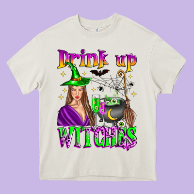 Drink Up Witches Heavy Core Tee Designed By Zillion Design Studio