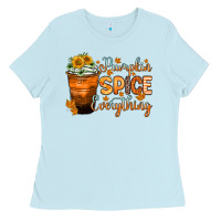 Baby Blue pumpkin spice everything Ladies Tee - Zillion Design Studio