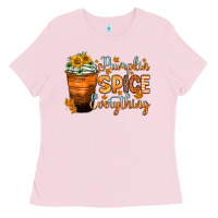 Bubblegum Pink pumpkin spice everything Ladies Tee - Zillion Design Studio