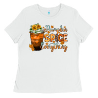 White pumpkin spice everything Ladies Tee - Zillion Design Studio