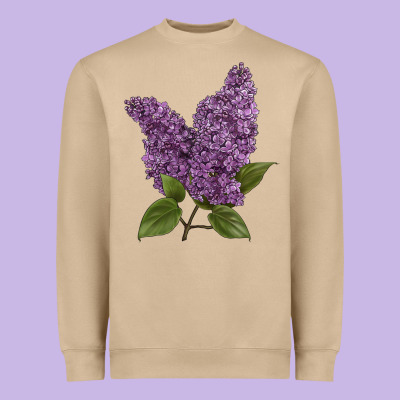 Purple Lilac Flower Illustrations Heavyweight Sweatshirt Designed By Lillyallendesigns