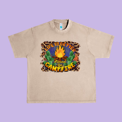 Life Is Better Around The Campfire Urban Heavy Tee Designed By Barkaloodesign