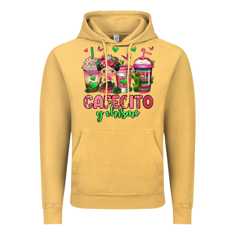 Cafecito Y Chisme Coffee Cups Vintage Hoodie by Jasminsmagicworld | Teevron