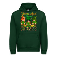 Forest Green Shamrockin' with my gnomies St. Patricks day Urban Hoodie - HowdyJamesFarm