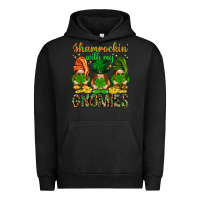 Pigment Black Shamrockin' with my gnomies St. Patricks day Urban Hoodie - HowdyJamesFarm