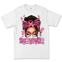 White breast cancer survivor afro messy bun Premium Tee - texasbilliewilder