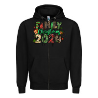 Black family christmas 2024 Zipper Hoodie - MaliasSmallBusiness