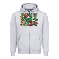 Heather Grey family christmas 2024 Zipper Hoodie - MaliasSmallBusiness