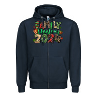 Navy family christmas 2024 Zipper Hoodie - MaliasSmallBusiness