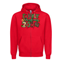 Red family christmas 2024 Zipper Hoodie - MaliasSmallBusiness