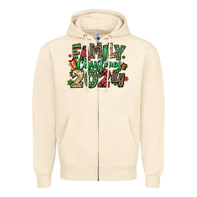 Family Christmas 2024 Zipper Hoodie by MaliasSmallBusiness | Teevron