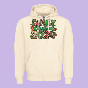 Family Christmas 2024 Zipper Hoodie Designed By Maliassmallbusiness