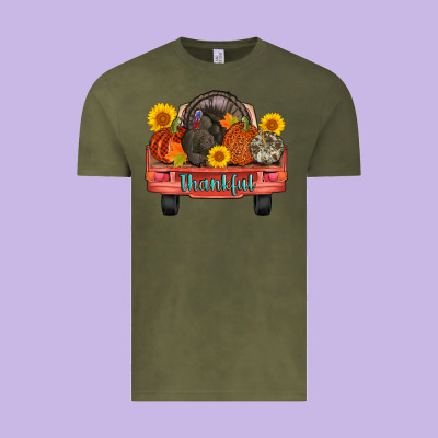 Thankful Turkey Truck Vintage Tee Designed By Adodesignshop