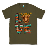 Army Green love highland cow Classic Tee - Jasminsmagicworld